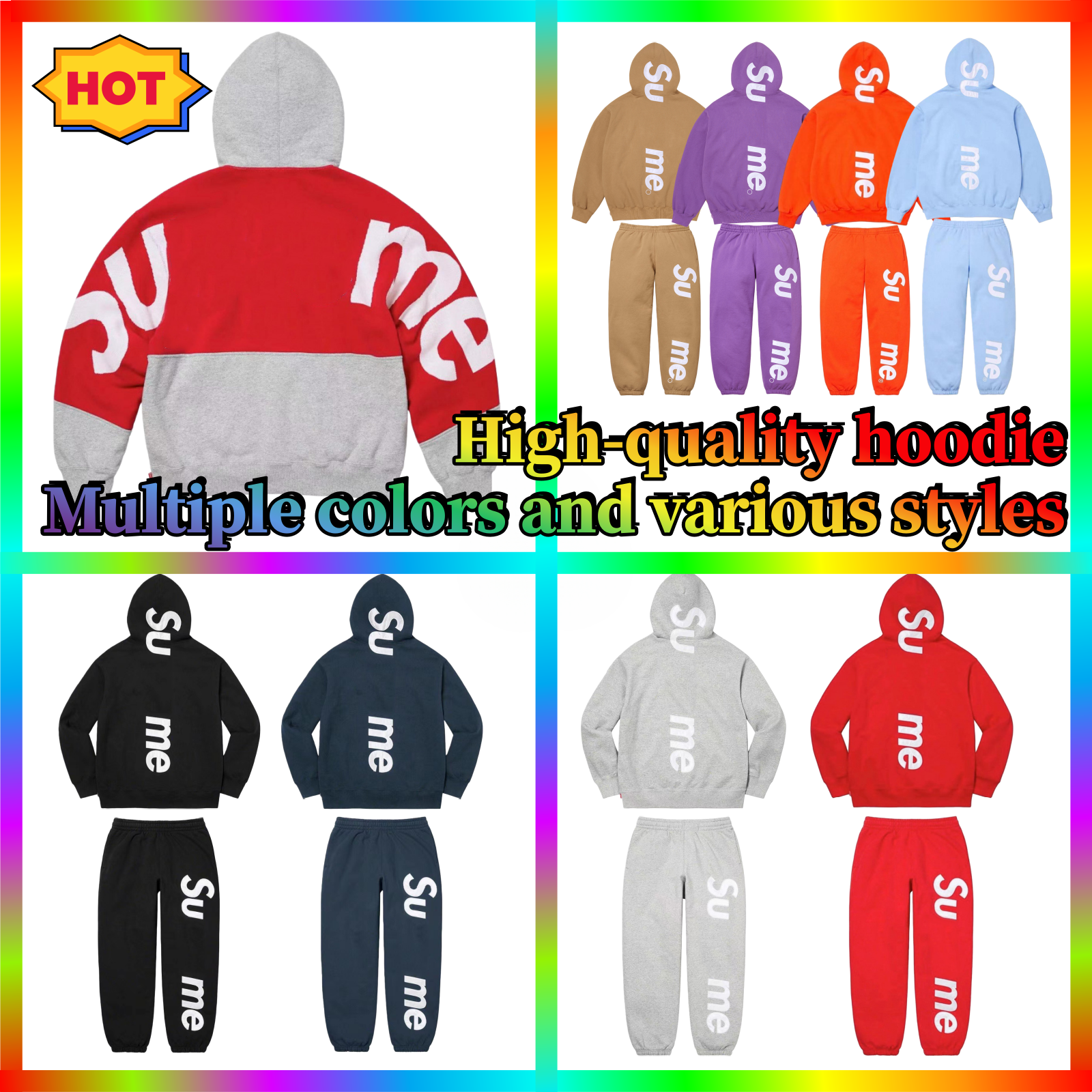 supremely hoodie designer men jacket designer clothes tracksuit long sleeve sweatshirt sweatpants cotton mens clothing letter graphic hoody streetwear for men