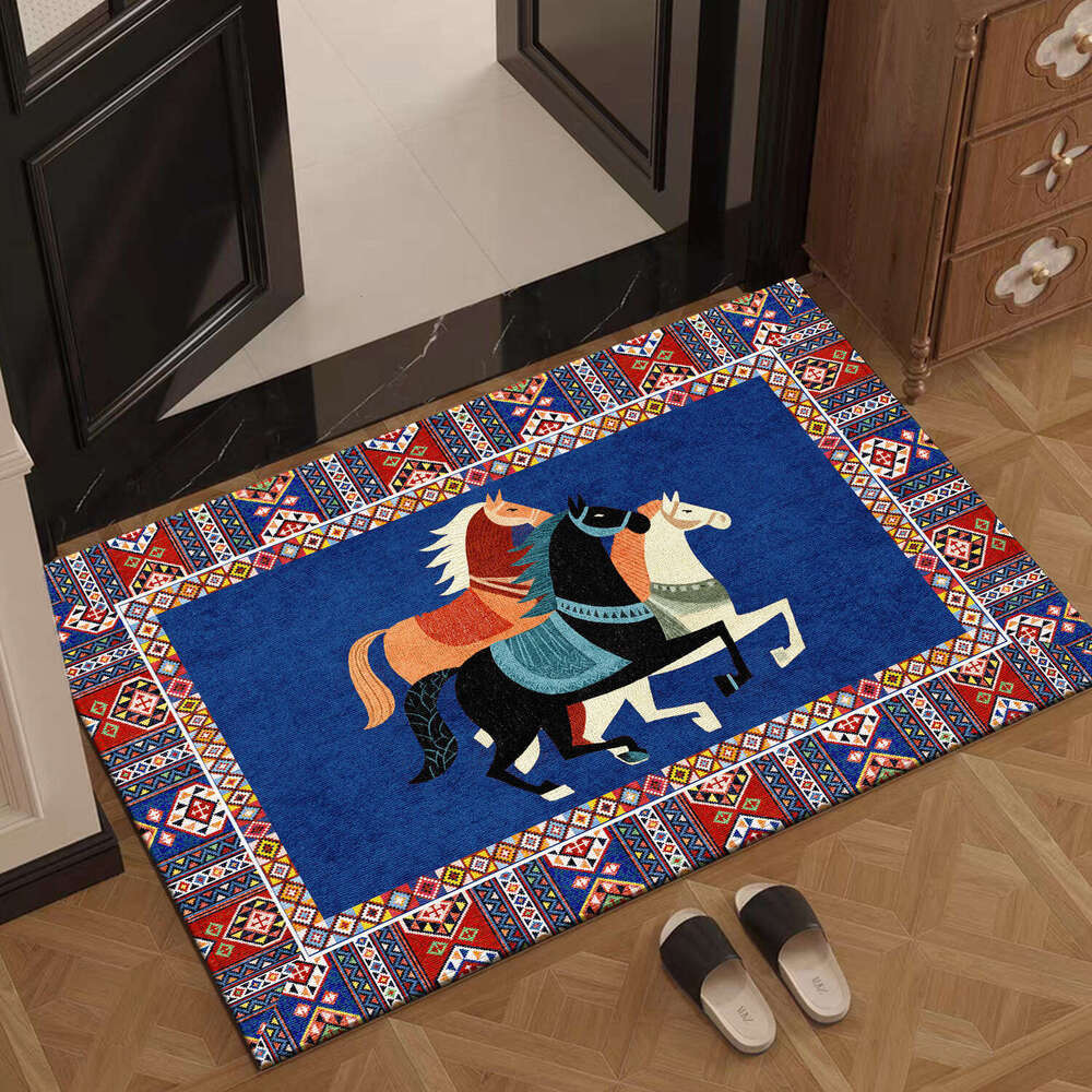 Door Mat Vintage Entrance Durable Non Slip Carpet Easy Clean For Living Room Bedroom Kitchen Bathroom Dining Room