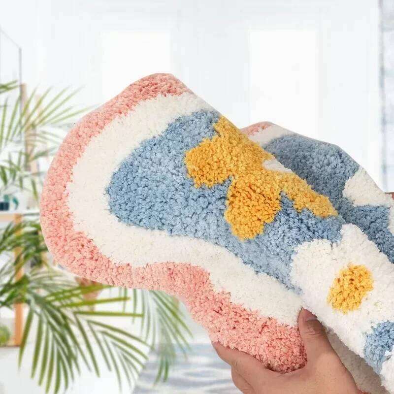 Bathroom anti slip soft artificial wool carpet, quick drying anti fouling bathroom carpet, shower bathtub, bathroom, household floor mat