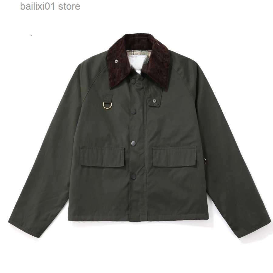 Men's Jackets Cropped Canvas Un Wax Sl Spey Vintage Wild Olive Sage Grn Outdoor Fishing Windbreaker Practical Tactical Hunting Jacket T260117