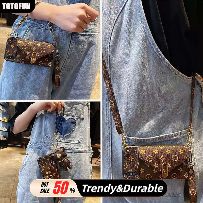 Phone Case For iPhone Trendy Brand Presbyopic Suitable for iPhone 17/16 Pro Max Phone Case Apple 15 Coin Purse 14 Crossbody Protective Cover Fashion