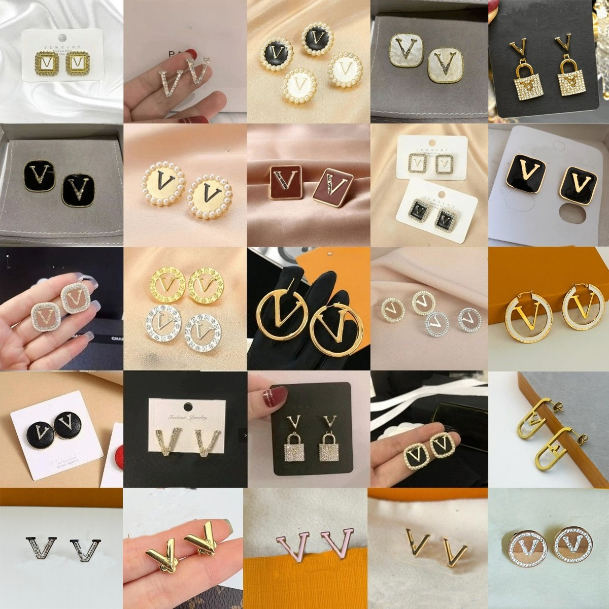 Designer Ear Stud Earrings 200 Style Random sent Letter Earring Fashion Women Elegance Wedding Party Jewelry Accessories