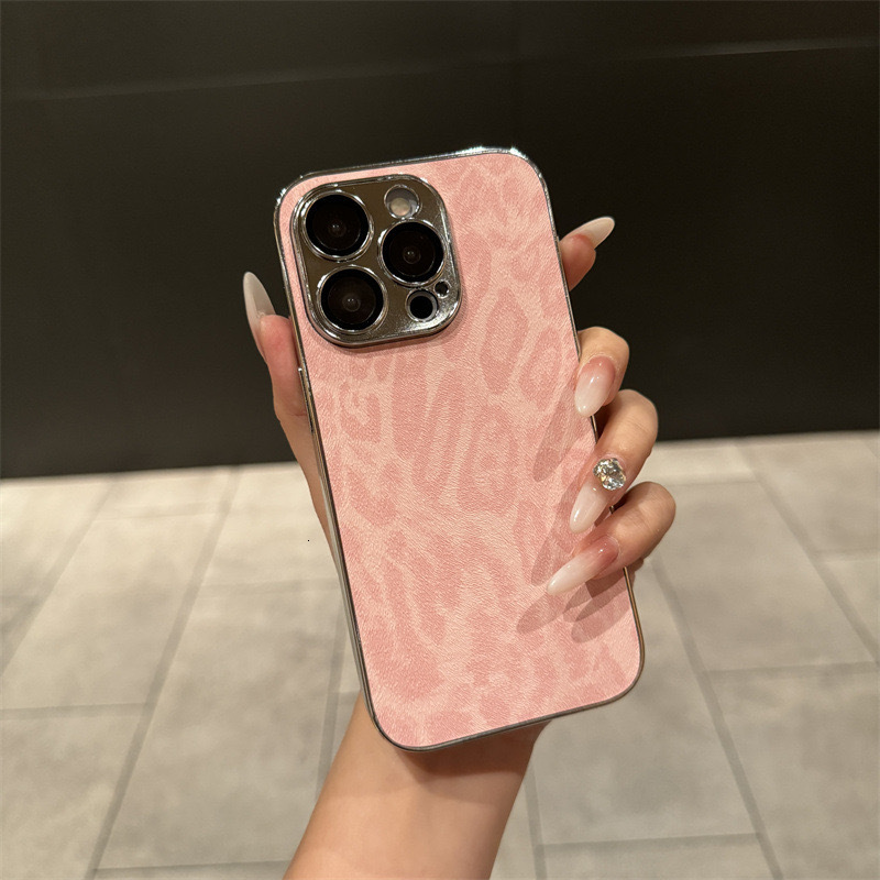 Compatible iPhone 17 Phone Case 13 Electroplated Leopard Print Apple 15 Full Coverage Lens Film 14 Pro