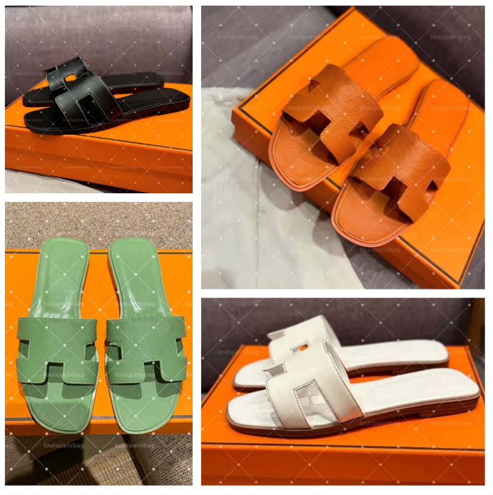 Women' s slippers designer slippers fashionable leather rubber flat slippers summer casual versatile beach travel slippers