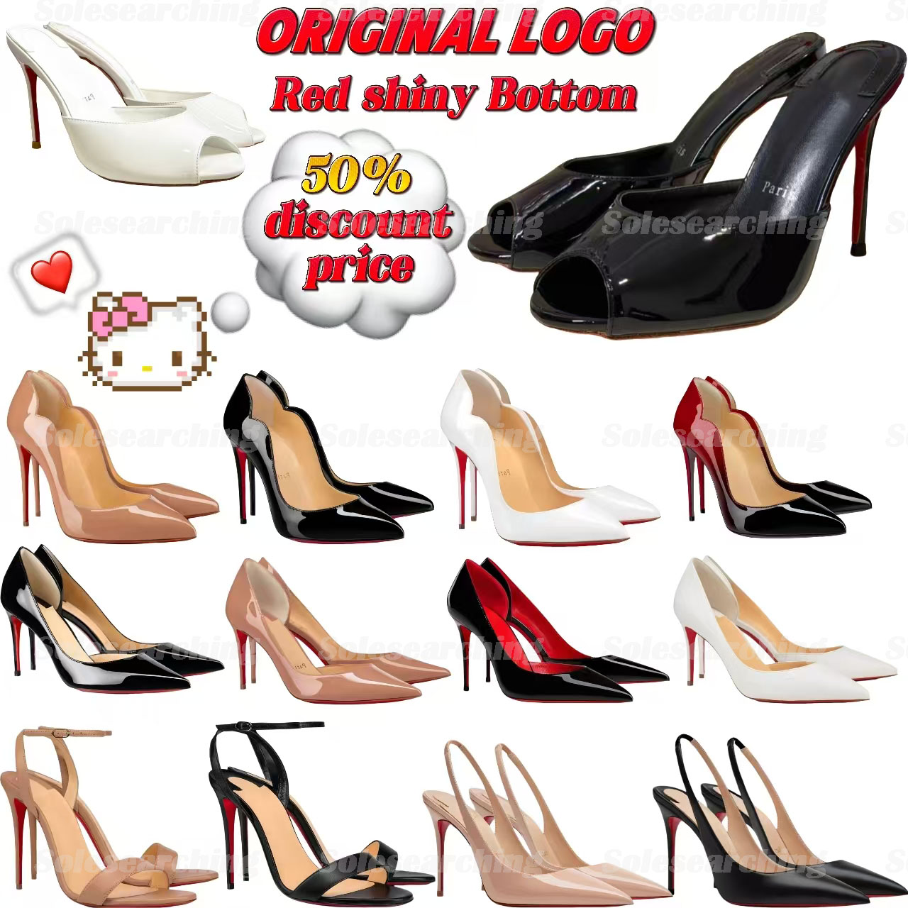 Brand Heels Red Bottom shoes Women Dress Shoes Designer Red Soled Peep Pointed Toe Platform Sandals 6cm 8cm 10cm 12cm Patent Stiletto Red Bottom heels Woman Pumps TOP