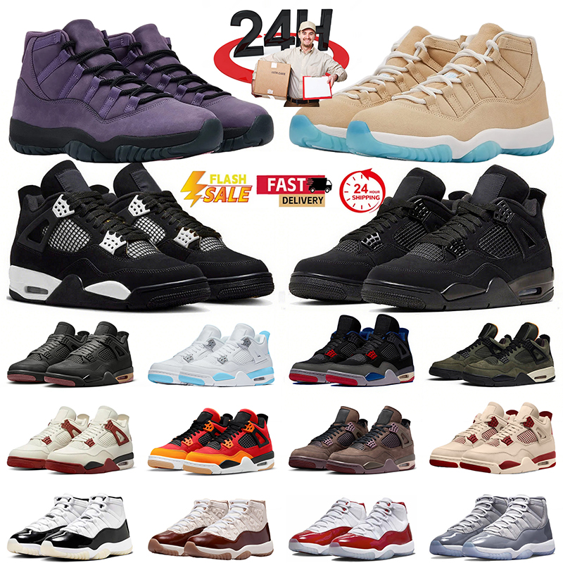 Basketball Shoes 4 and 11 Mojave Gamma Blue H-Town 4s Black Cat 2025 Rare Dark Mocha Blue Chill Fire Red jump mans j11 11s men women designer shoes sneakers trainers