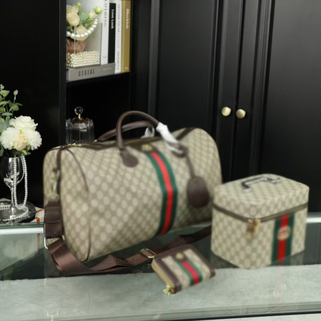 Designer Bag Luxury Handbag Three-piece Set Travel Bag Shoulder Oblique Span Bag Beauty Bag Wallet Chain Bag Women's Printing