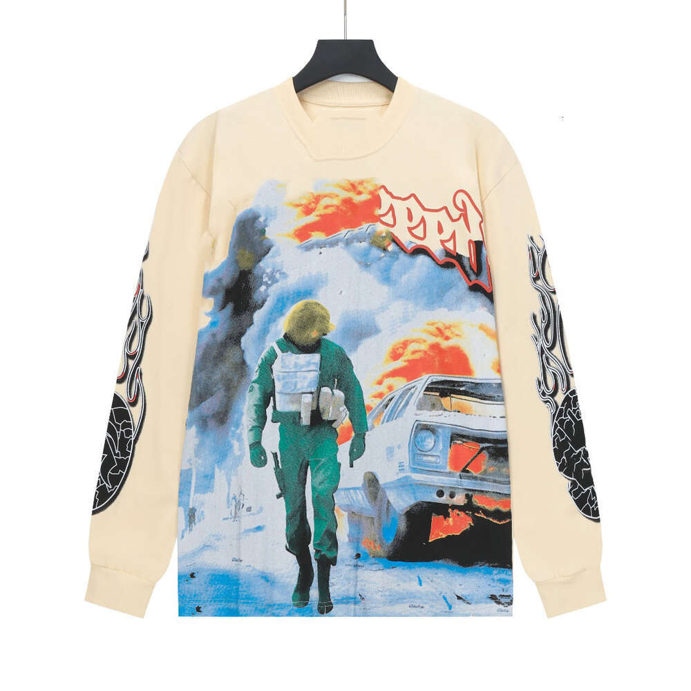 2026 New Shirt Long Sleeve Washed Shirt Sweater High Street Top Spring Autumn Round Neck Hip Hop Godspeedly Hoodie Shirts Sweatshirt Mens Gods Graphic Shirts 14e