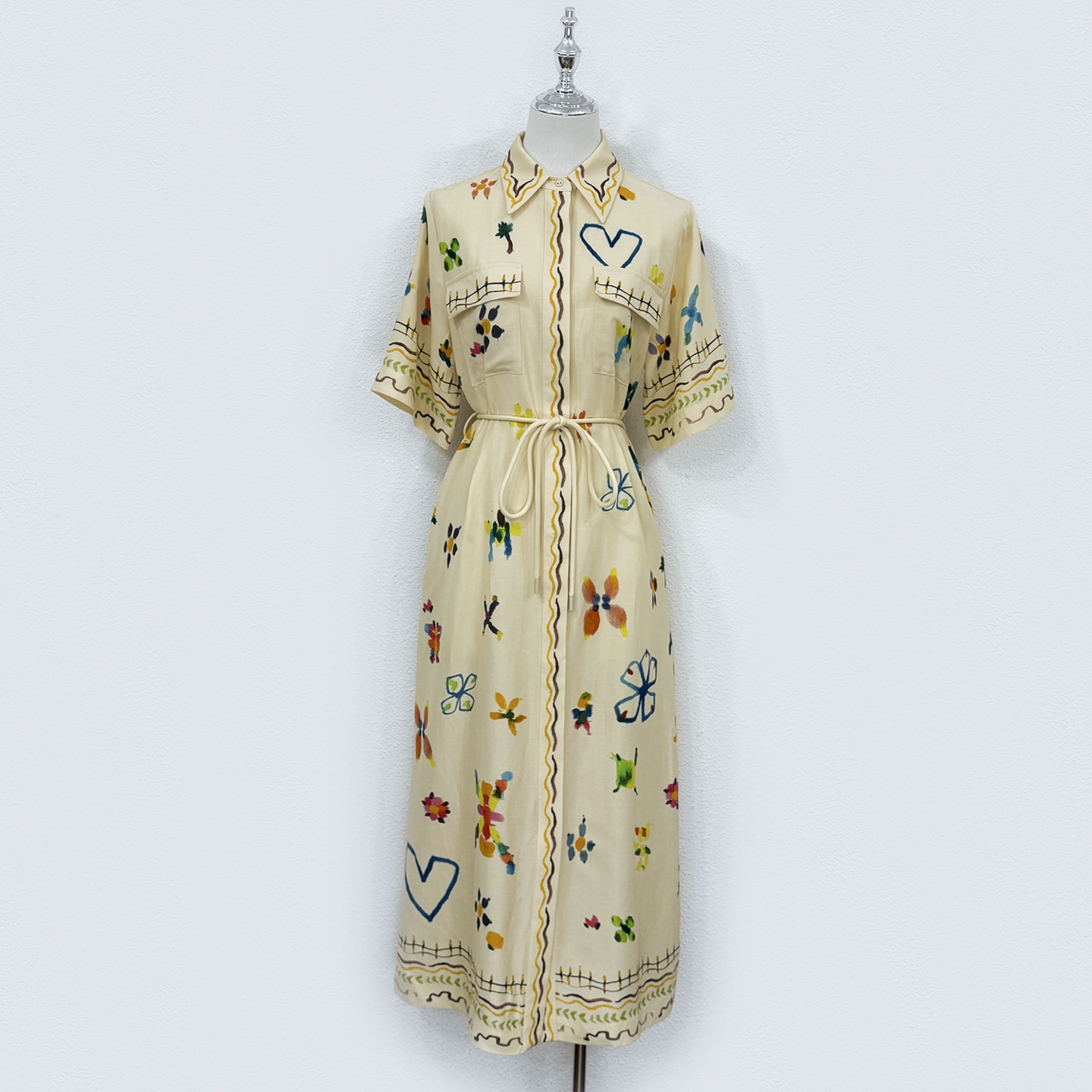 Australian silk designer luxury printed loose fitting shirt dress 2025 new vacation collection
