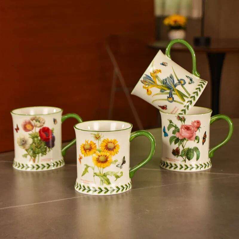 1PC Coffee MugTea CupCreative Hand-Painted Ceramic MugClassic Drinking Mug with HandleSuitable for Hot or Cold Beverages