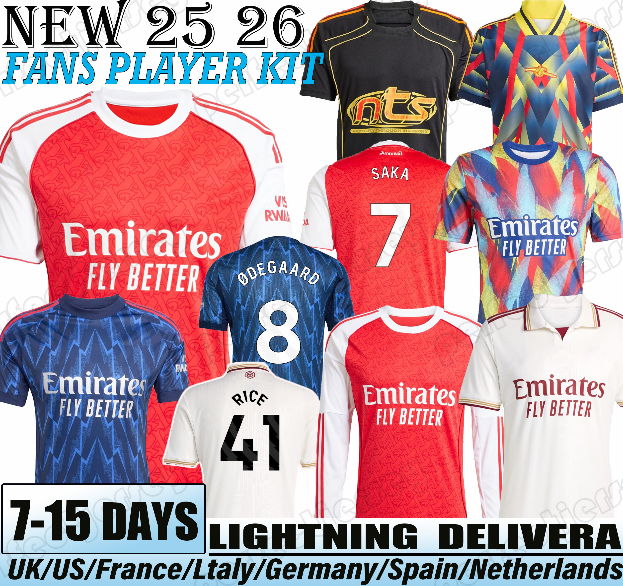 25 26 Arsenaljerseys SAKA Martin Zubimendi MARTINELLI soccer jerseys Men Kids kit ODEGAARD Nwaneri SALIBA RICE HAVERTZ CALAFIORI Skelly RAYA shirt