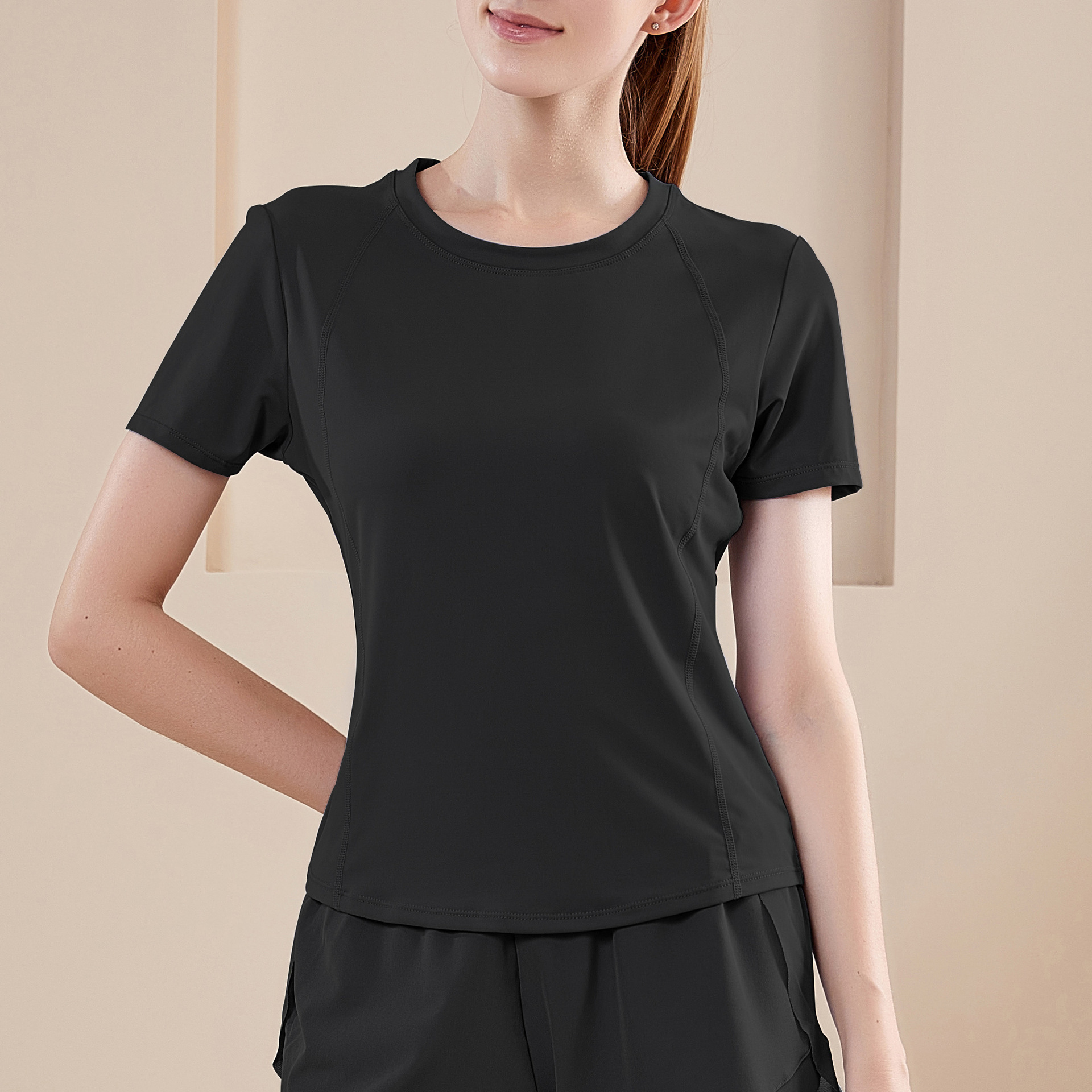Women's New Arrival High-Waisted Layered Style Sports Shorts, Quick-Dry Training Activewear for Running, Fitness & Yoga