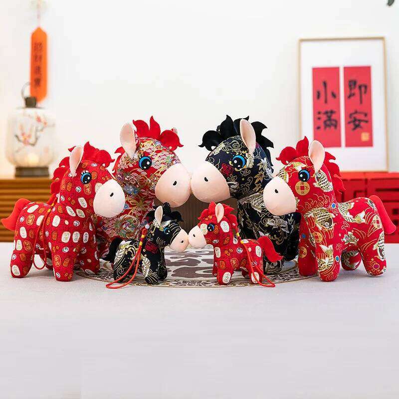 1PC New Year's Mascot Horse-shaped Plush Stuffed Doll 20cm Cloth Horse 2026 Family Atmosphere Decoration Holiday Supplies