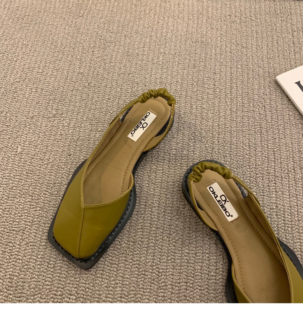 Luxury Fashion Sandals 2026 Women's Square Toe Slingback Flats Knot Detail Color Block Casual Slip-on Shoes Free Shipping