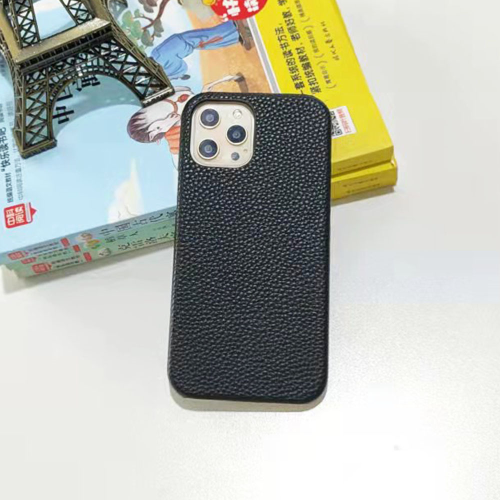 New Litchi Pattern Compatible with 15/17 Apple Half-Pack 16pro/16promax Phone Case