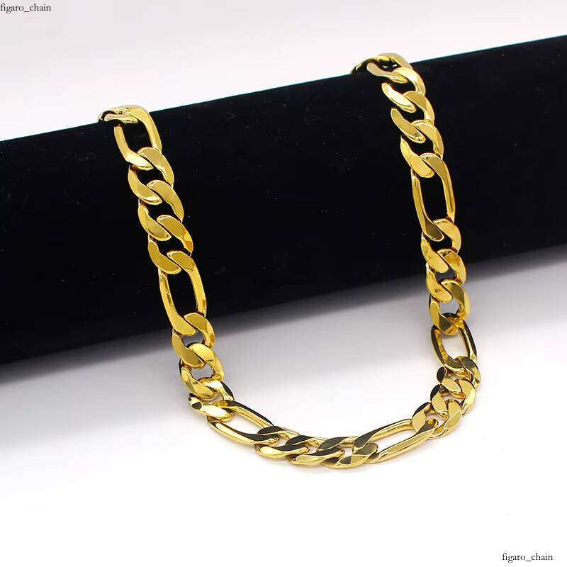 FS High-Quality Gold-Plated Figaro Chain Necklace Hip-Hop Style Trendy Men's Accessories Women's Perfect Anniversary Gift