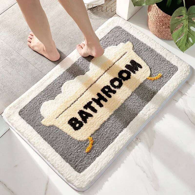 Bathroom anti slip soft artificial wool carpet, quick drying anti fouling bathroom carpet, shower bathtub, bathroom, household floor mat