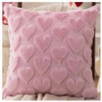 Plush Pillow Heart Shape Red Pink White Pillowcase Valentines Day Home Decor Sofa Car Cushion Cover