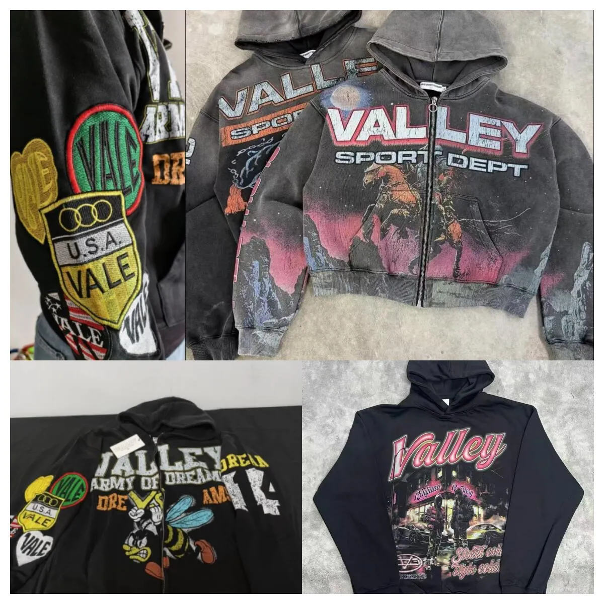 high quality valley hoodie valley dreams Designer Hoodie Designer Spring Sweatshirts Hoodie Long Sleeve Loose Coat Hooded Hoody Woman Men Tops us size