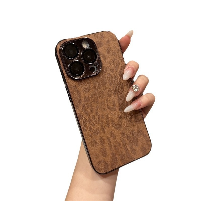 Compatible iPhone 17 Phone Case 13 Electroplated Leopard Print Apple 15 Full Coverage Lens Film 14 Pro