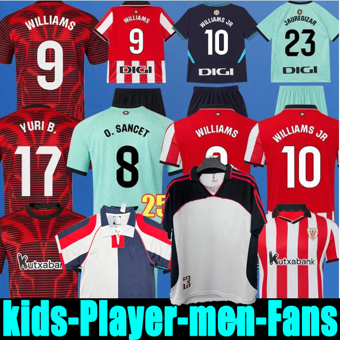 NEW 25 26 camiseta de Soccer Jerseys 2025 2026 Athletic Bilbao 98-99 BERENGUER MUNIAIN WILLIAMS JR GARCIA VILLALIBRE Kids Kit Football S-2XL