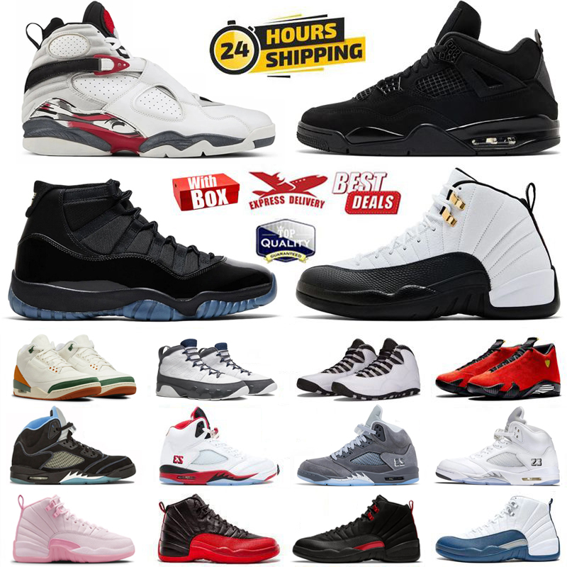 with Box 4s 5s 11s 12s Basketball Shoes Gamma Blue Wolf Grey Flight Club Flint Grey Black Cat Taxi Pearl Pink Comic Fruits Of Our Labor Steel Men Women trainers Sneakers