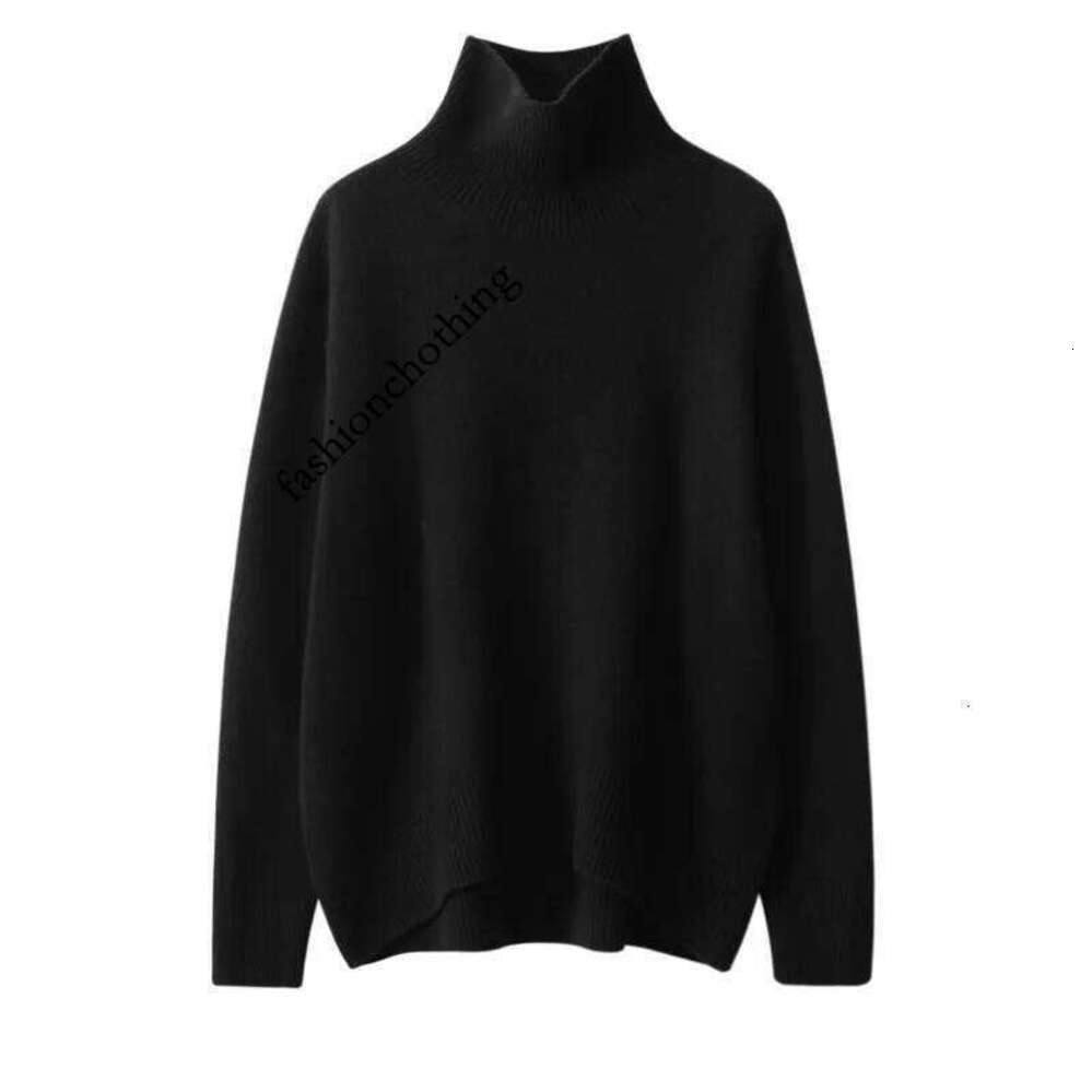Zhehan 2025 Pure Wool Sweater Autumn And Winter New Thick Cashmere Women High Neck Pullover Warm Loose Knitted Base Sweater Jacket Tops