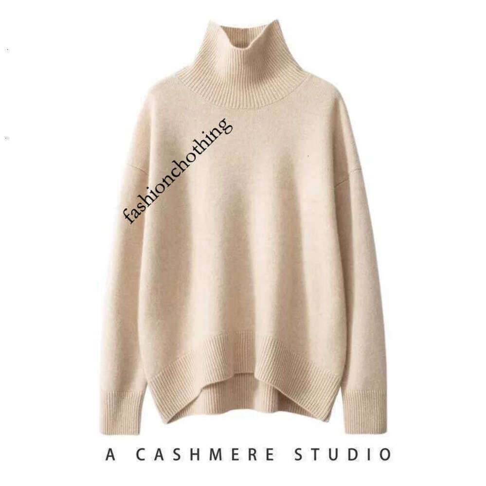 Zhehan 2025 Pure Wool Sweater Autumn And Winter New Thick Cashmere Women High Neck Pullover Warm Loose Knitted Base Sweater Jacket Tops