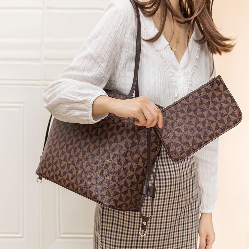 Lacel Urwebin 2026s Fashion New Windmill Pattern Design Large Capacity Tote Bag Elegant and Versatile Premium Texture Two Piece Set Composite Bag Free