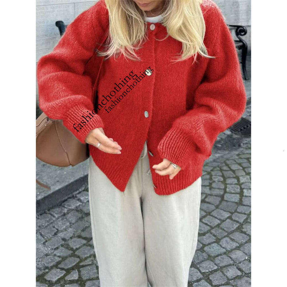 Zhehan Women's Outerwear Solid Color Cardigan Long Sleeve Button Down Sweater Soft Knit Tops