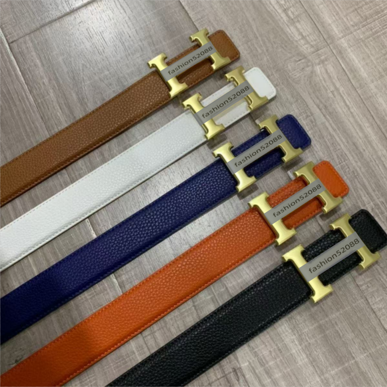Designer belt fashionable men's belt business luxury belt men's and women's six color gold and silver smooth buckle 3.8cm belt can be carried in 105cm-125cm with box AAAAA