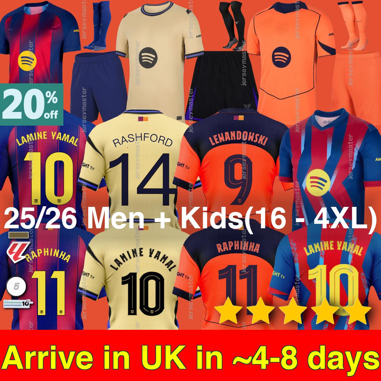 Barcelona 25 26 jersey kids LAMINE YAMAL PEDRI RAPHINHA CUBARSI soccer jersey FERMIN KONUNDE OLMO football jersey BALDE FERRAN F DE JONG Barcelona jersey kids kit