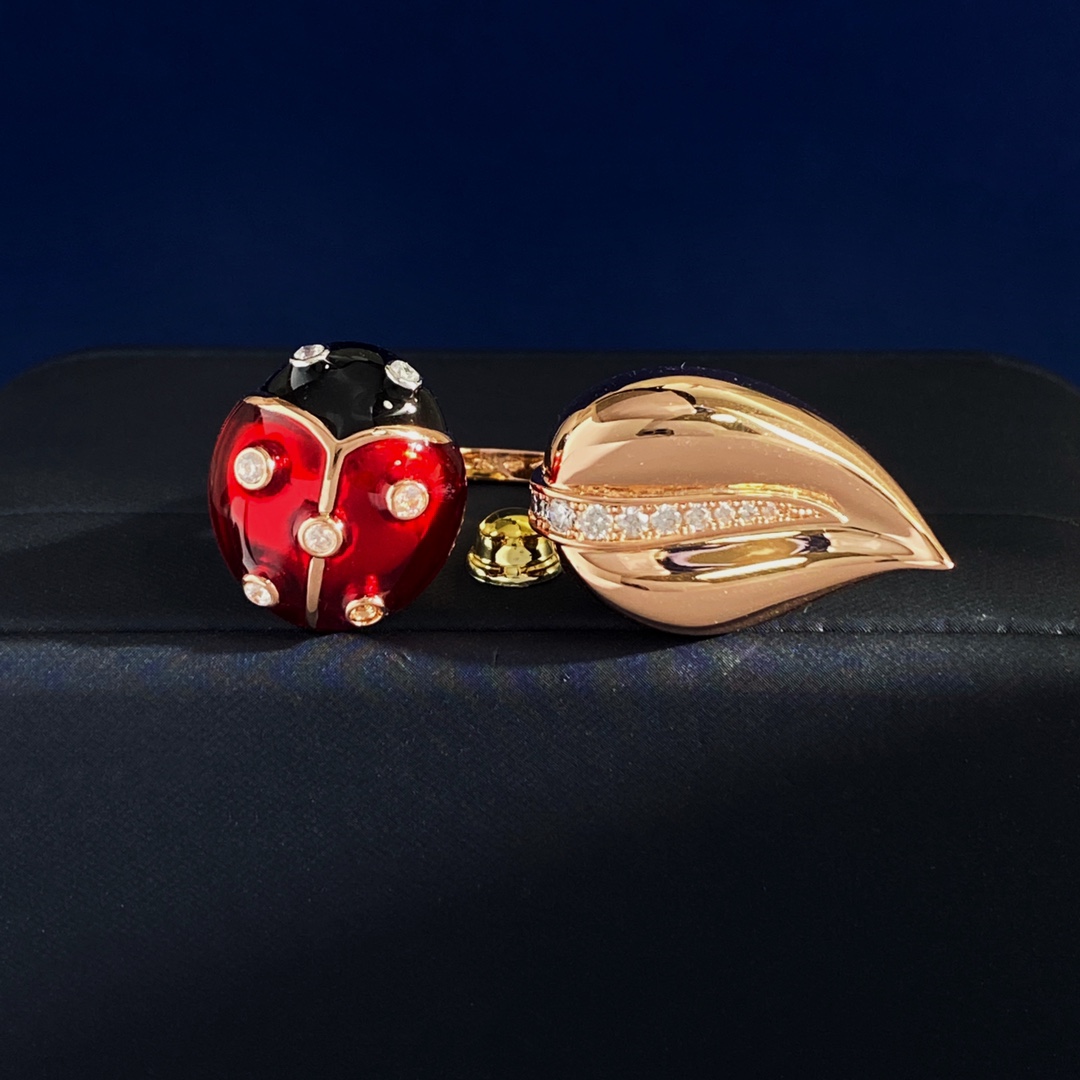 ladybug ring with colored crystal ring US size 6789 for women 925 silver material top quality with box anniversary gift classic style 032