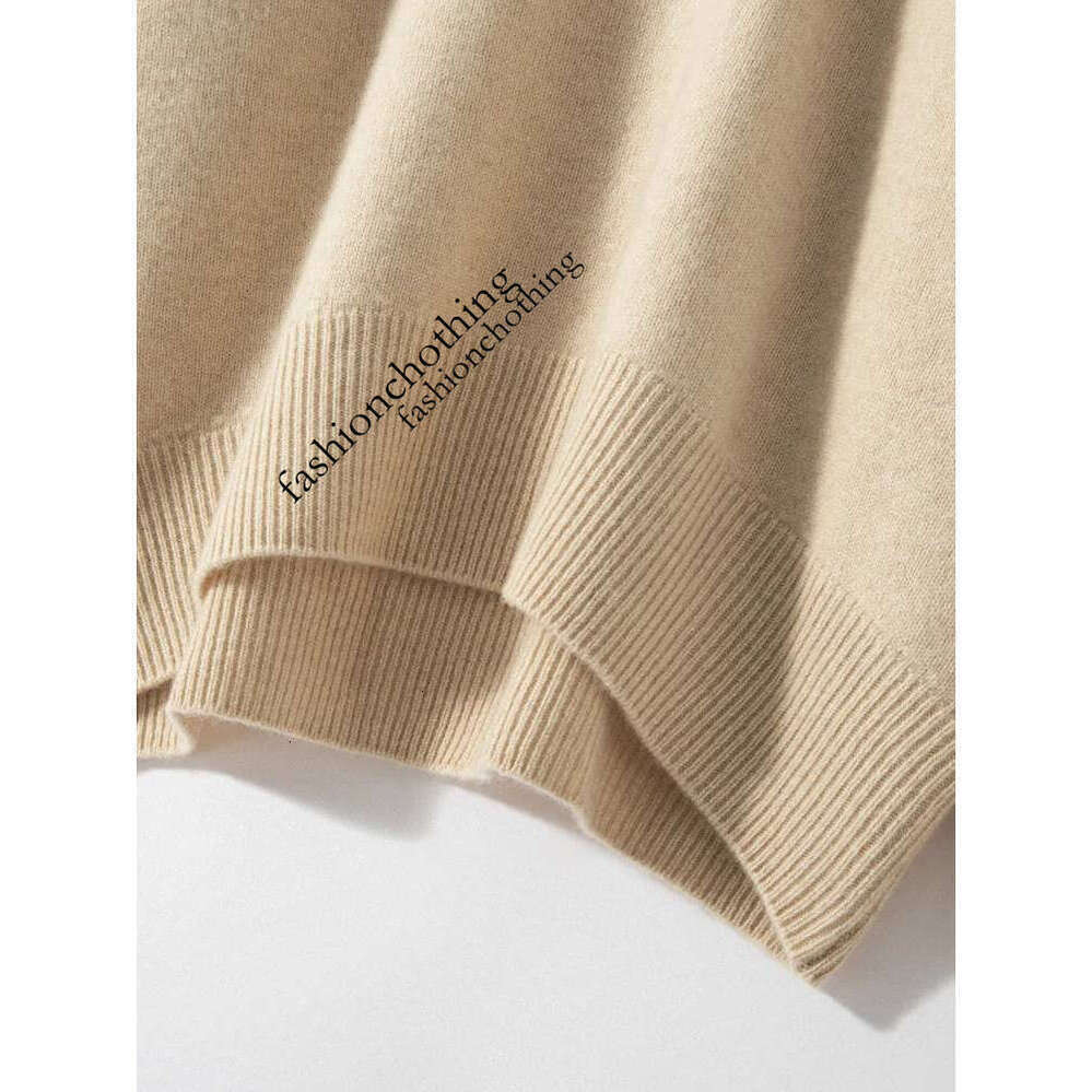 Zhehan Classics Loose Women's O-Neck 100% Cashmere Sweater Thick Pullover Autumn Winter Asymmetrical Soft Lazy Style Knitwear Clothing