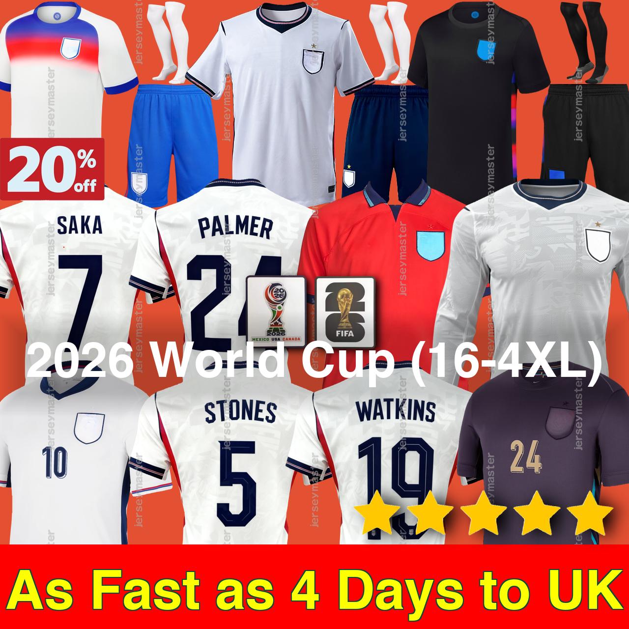 England 26 27 Soccer jersey JAMES MEAD RICE STONES England football shirt 25 26 SAKA ALEXANDER-ARNOLD KANE BELLINGHAM FODEN WATKINS PALMER MAINOO men and kids kits