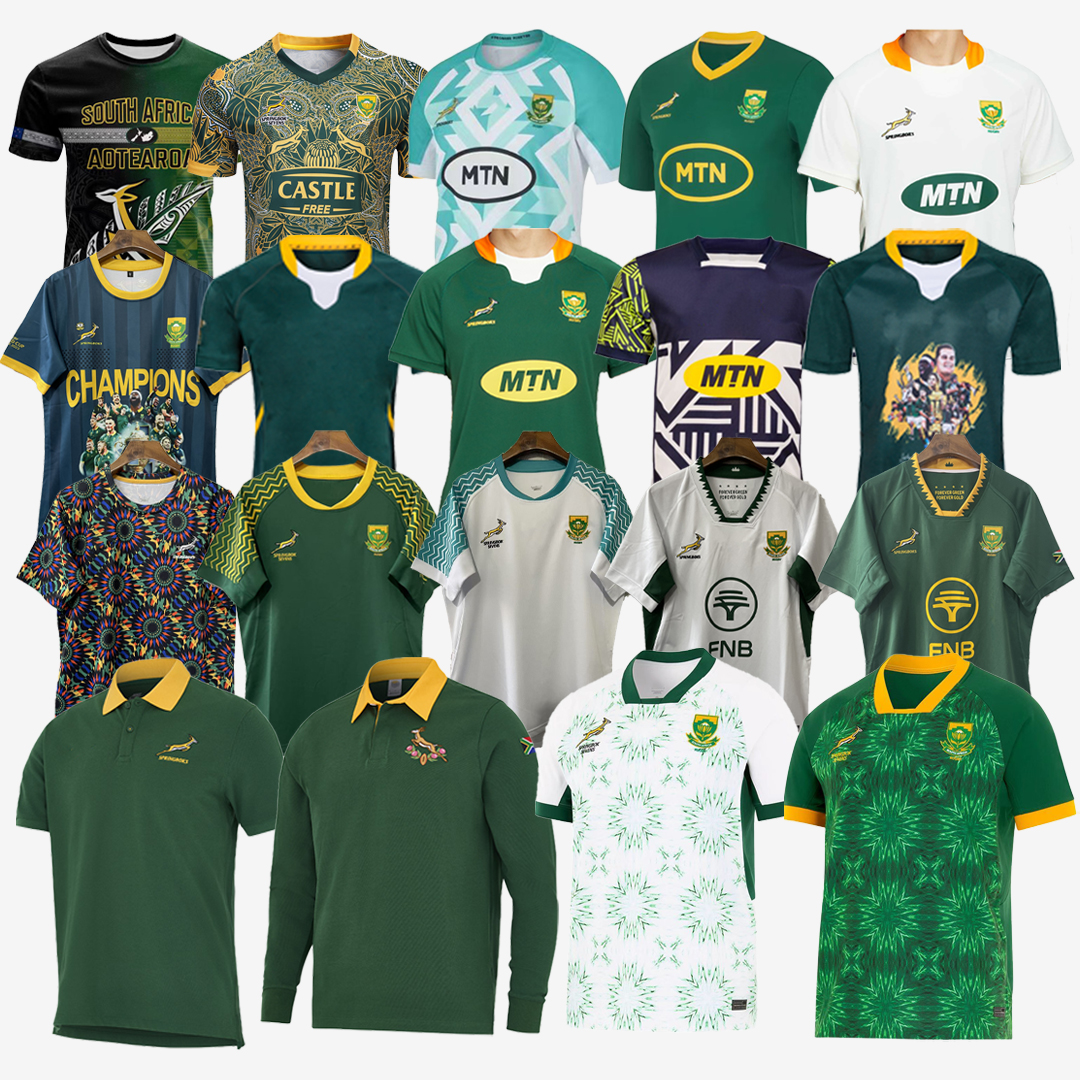 New + Retro South Seven 7 people 2026 Africa Rugby Jerseys Sevens Signature Champion Joint Mens 100th 30th Long sleeve Training uniform Polo Shirt League kids 2027 2025