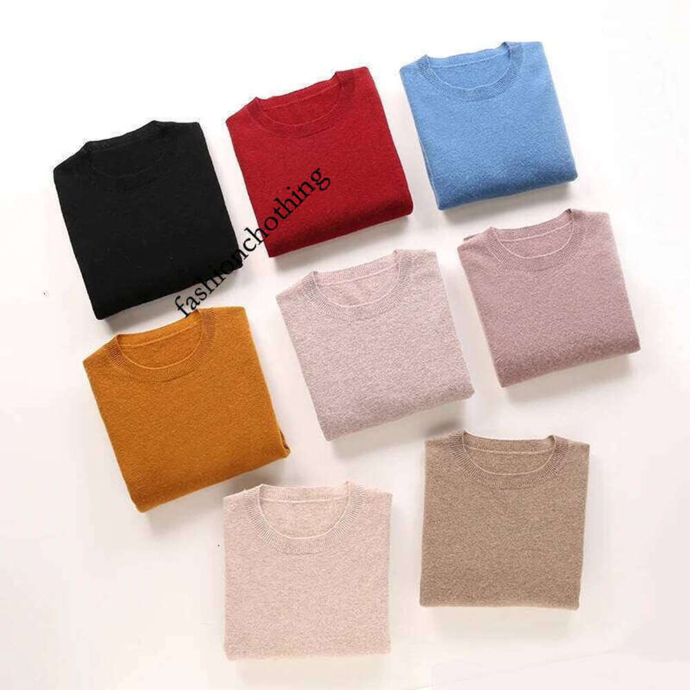 Zhehan 2025 New Sweater 100% Pure Cashmere Women's Round Neck Pullover Weater Soft Loose Solid 20Color Knit Base Shirt S-Xxljumper
