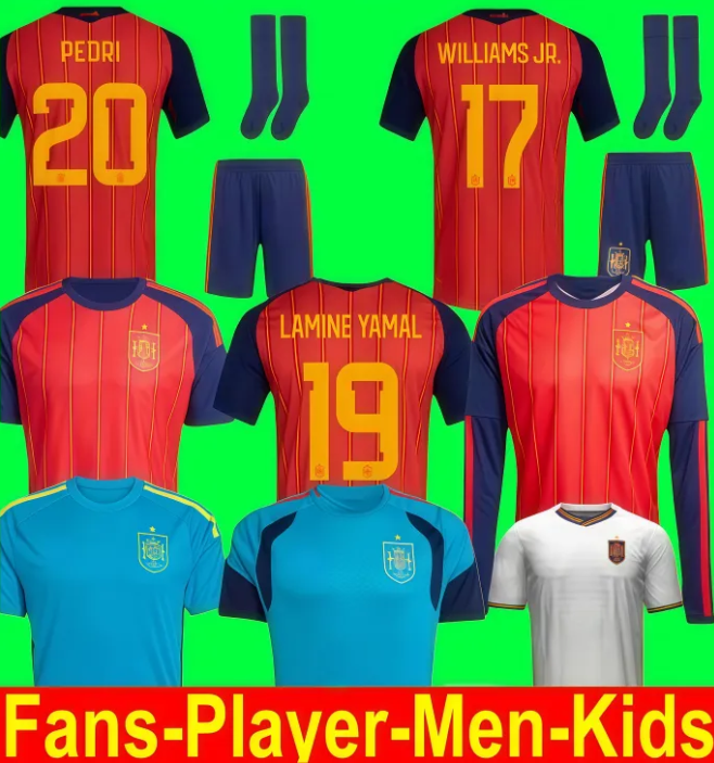 2026 27 World Cup Spain Jersey Kids LAMINE YAMAL Soccer Jerseys PEDRI Carvajal Football Shirt WILLIAMS JR MERINO RODRIGO CUBARSI FERMIN camiseta espana mundial