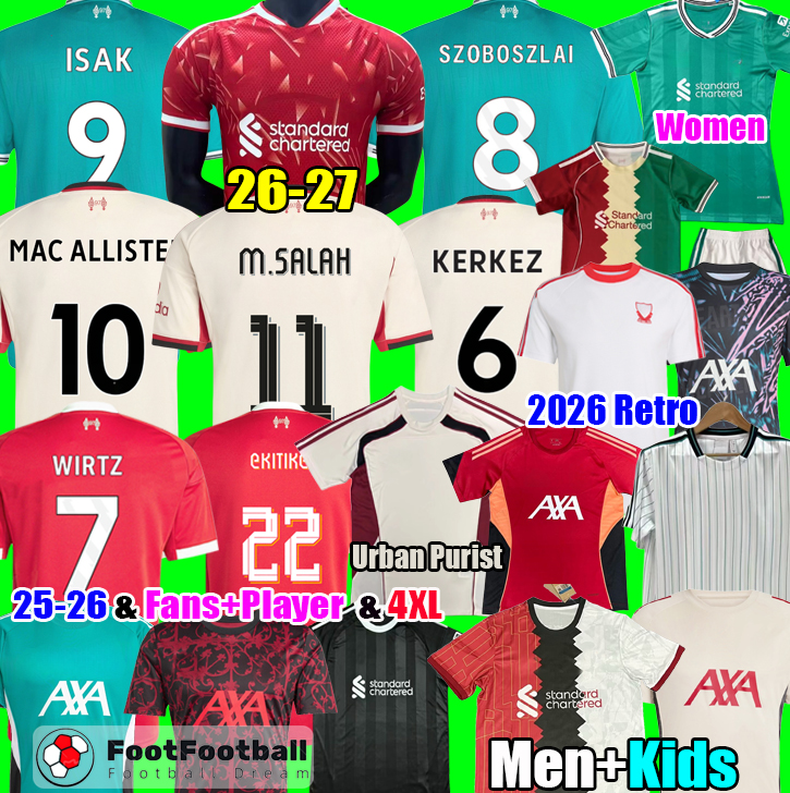 2025 2026 ISAK EKITIKE WIRTZ DIOGO J. KERKEZ FRIMPONG Soccer Jerseys 25 26 27 Kit Football Shirt LivERpoOL 26 27 Fans Player maillot de Foot men kids football kits tops