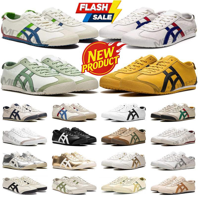 designer outdoor shoes tiger free shipping mexico 66 men women sneakers Triple Black White Pure Silver mens womens sports trainers