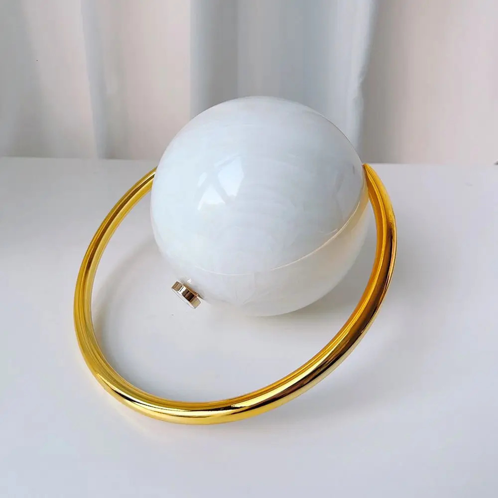 Deluxe PVC Round Ball Womens Handbag Electroplated Ball Handle Evening Bag Stone Pattern Mini Purse 260112