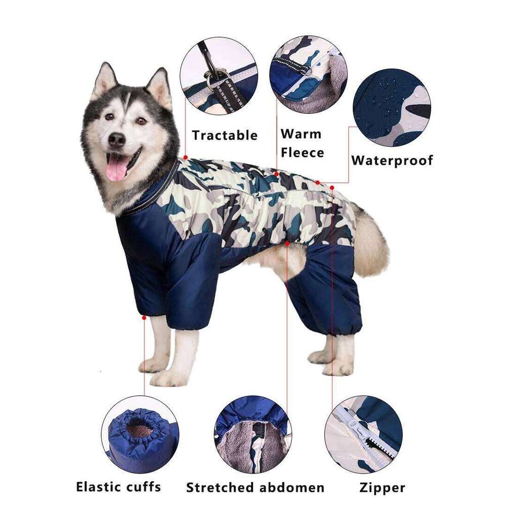 Famous brand Winter Warm Jacket Waterproof Big Dog Jumpsuit Clothes Labrador Doberman Coat Clothing For Medium Large Dogs pupakaIK