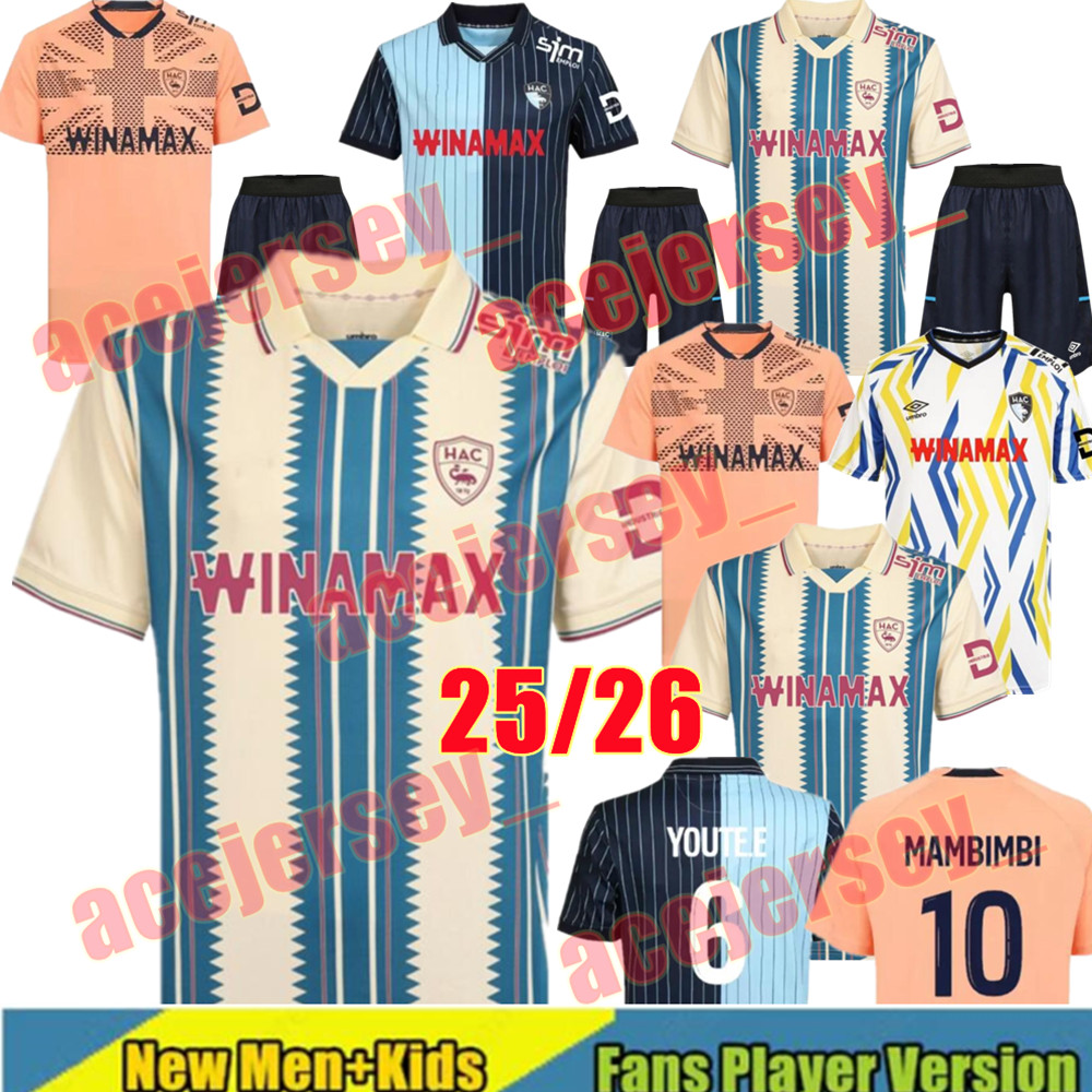 4XL 25 26 Le Havre soccer jerseys Home Away Kinkoue 2025 2026 maillots de foot Casimir Toure camisetas de football shirt Kechta Operi men kids kit uniform