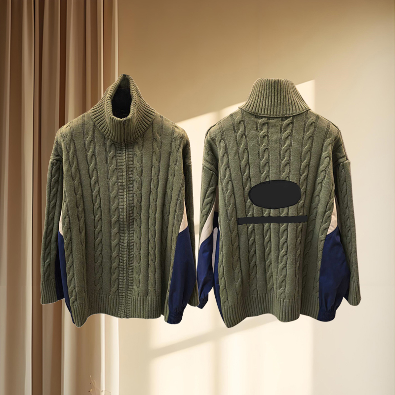 Turtle Neck Wool Ov… - image