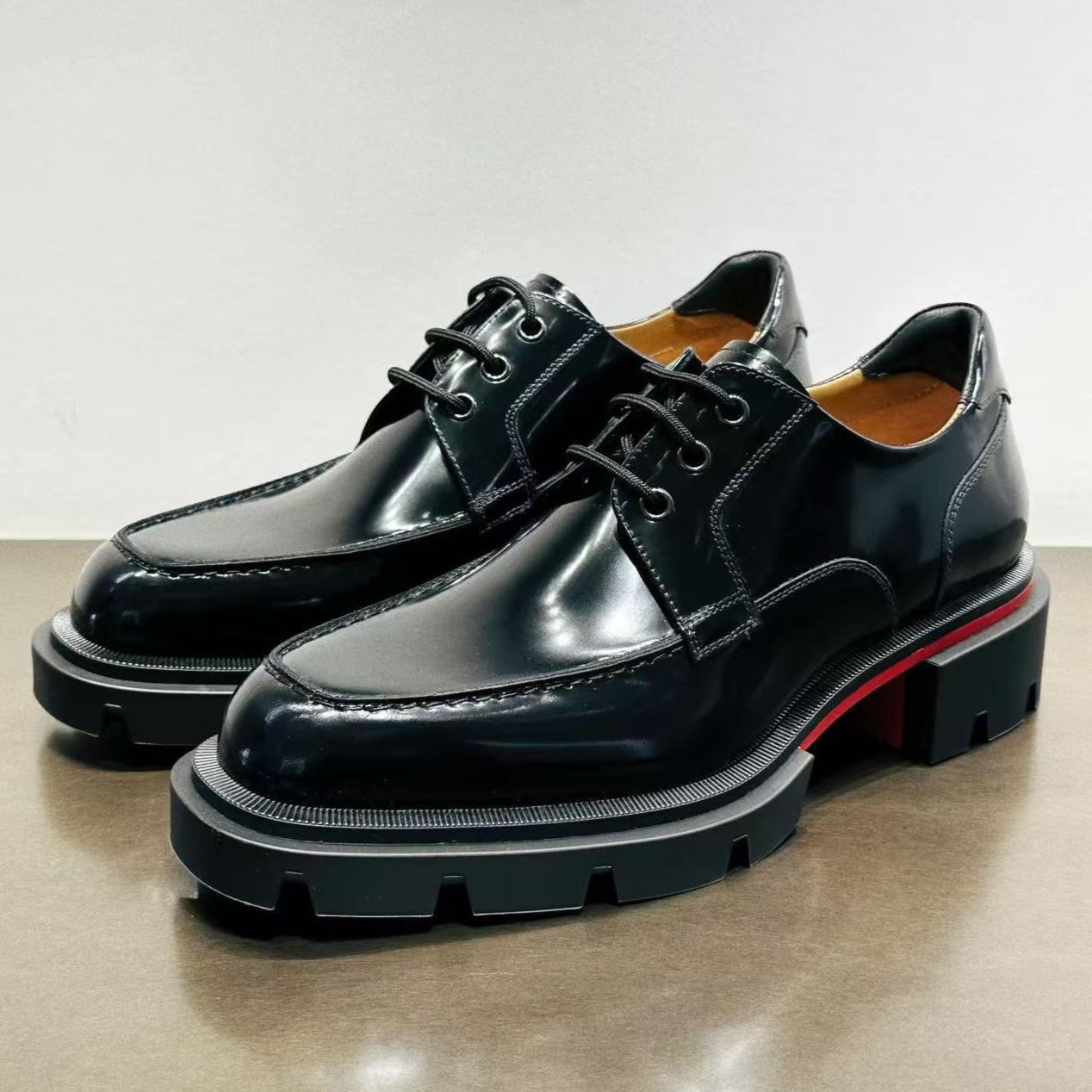 designer shoes our georges dress shoes Men's red-soled leather shoes Fashionable patent leather lace-up men's casual shoes business casual oxford shoes