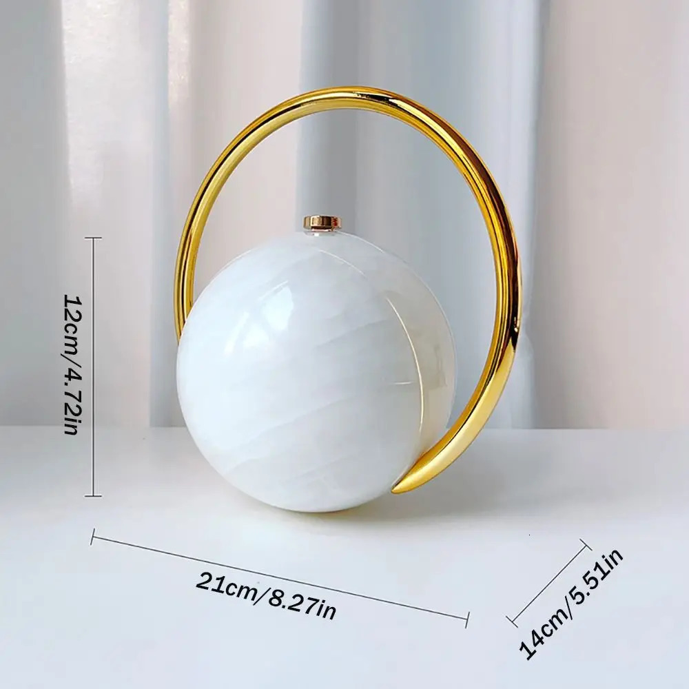 Deluxe PVC Round Ball Womens Handbag Electroplated Ball Handle Evening Bag Stone Pattern Mini Purse 260112