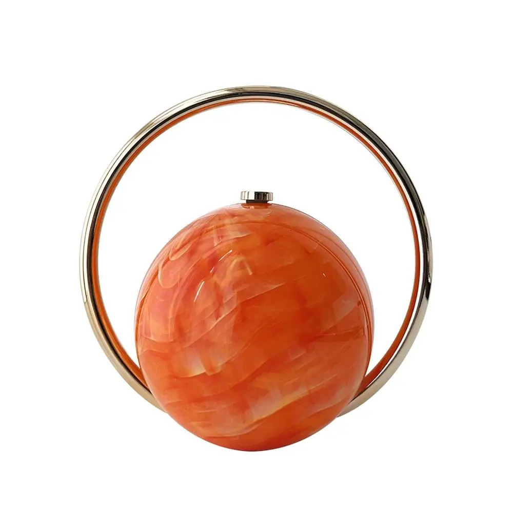 Deluxe PVC Round Ball Womens Handbag Electroplated Ball Handle Evening Bag Stone Pattern Mini Purse 260112