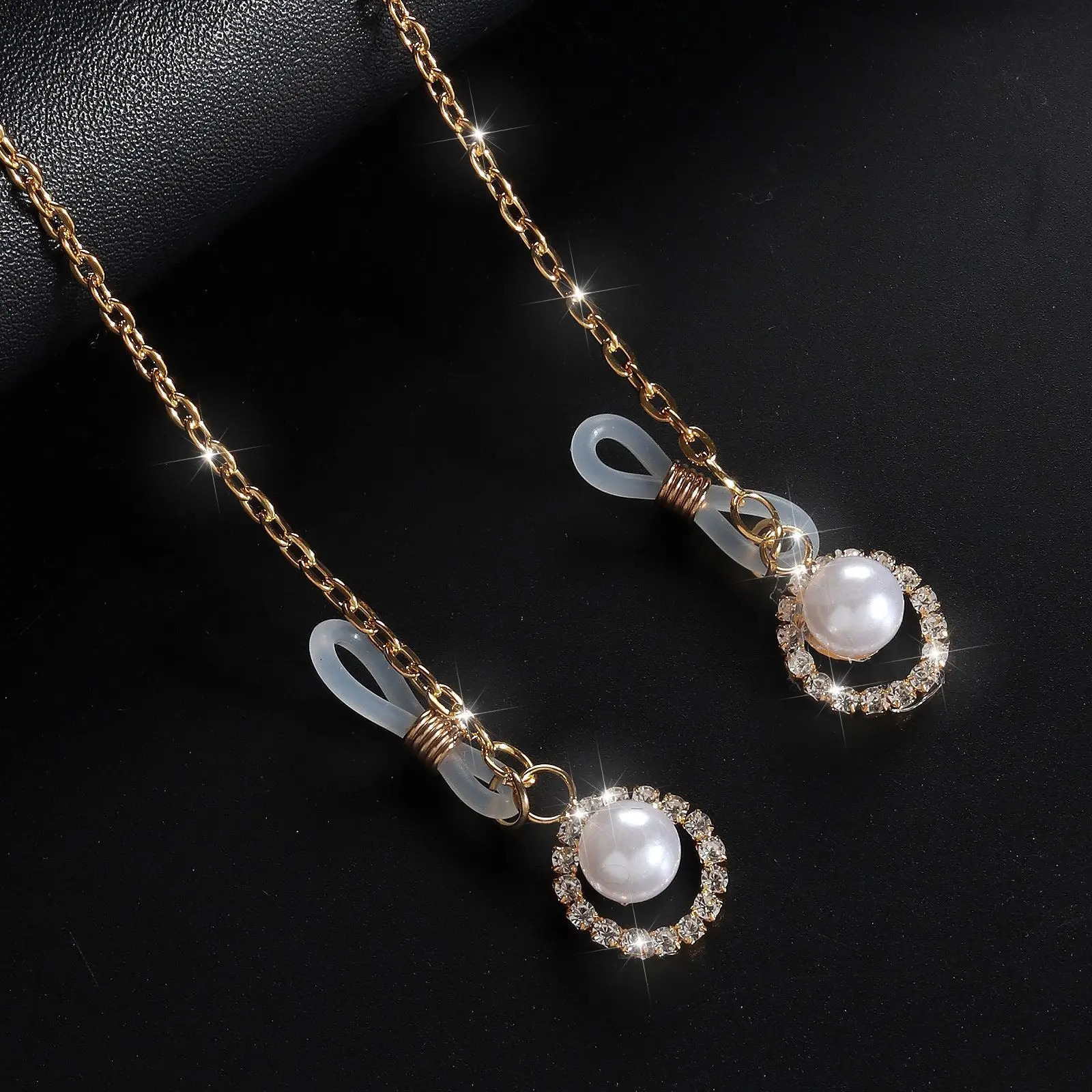 Fashion Bikini Christmas Rhinestone Pearl Nipple Chain Non Piercing Women Sexy Lingerie Bra Necklace Thin Chain Body Jewelry 260109
