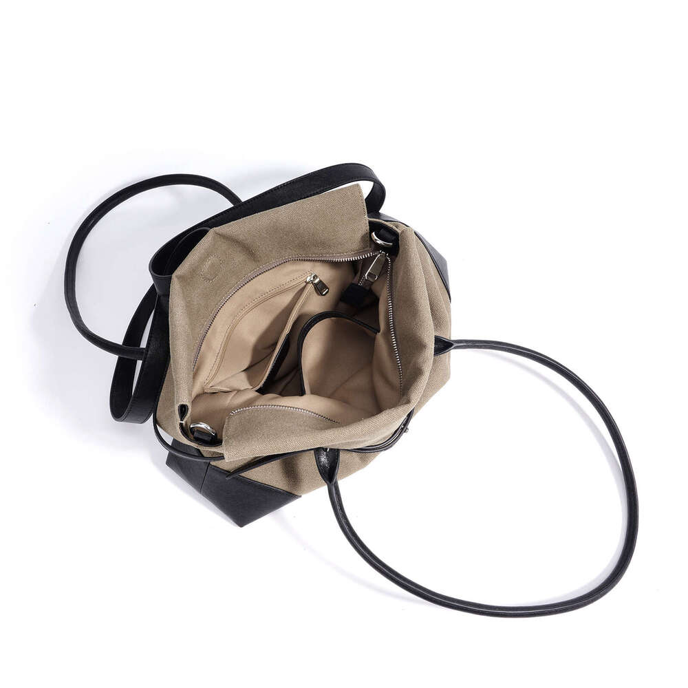 Luxury Shoulder Bags Totes Hobo Autumn Winter New Large Capacity Tote For Women Color Block Cowhide Casual Canvas Single Crossbody Commuter Bag SENYY