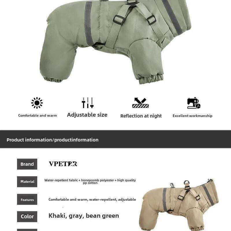 Famous brand Autumn Winter Dog Four legged Clothing Padded Jacket with Chest Back Thick Warm Windproof Puppy Coat Pet Products Coats Supplies pupakaIK